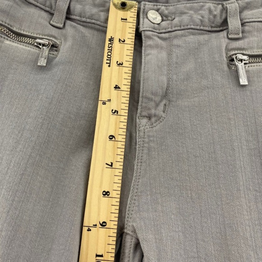 Michael Kors Gray Denim Pants Zipper Pockets Skinny Jeans Size 8 - Picture 6 of 12